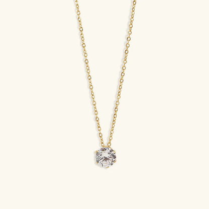 [Raffine]Kyla Solitaire Gold Necklace
