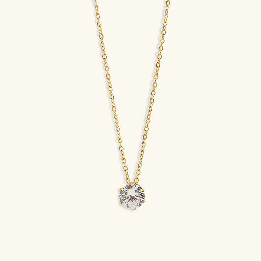 [Raffine]Kyla Solitaire Gold Necklace
