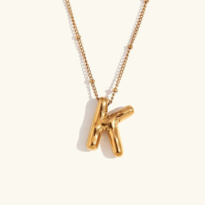 [Raffine]Balloon Gold Initial Necklace