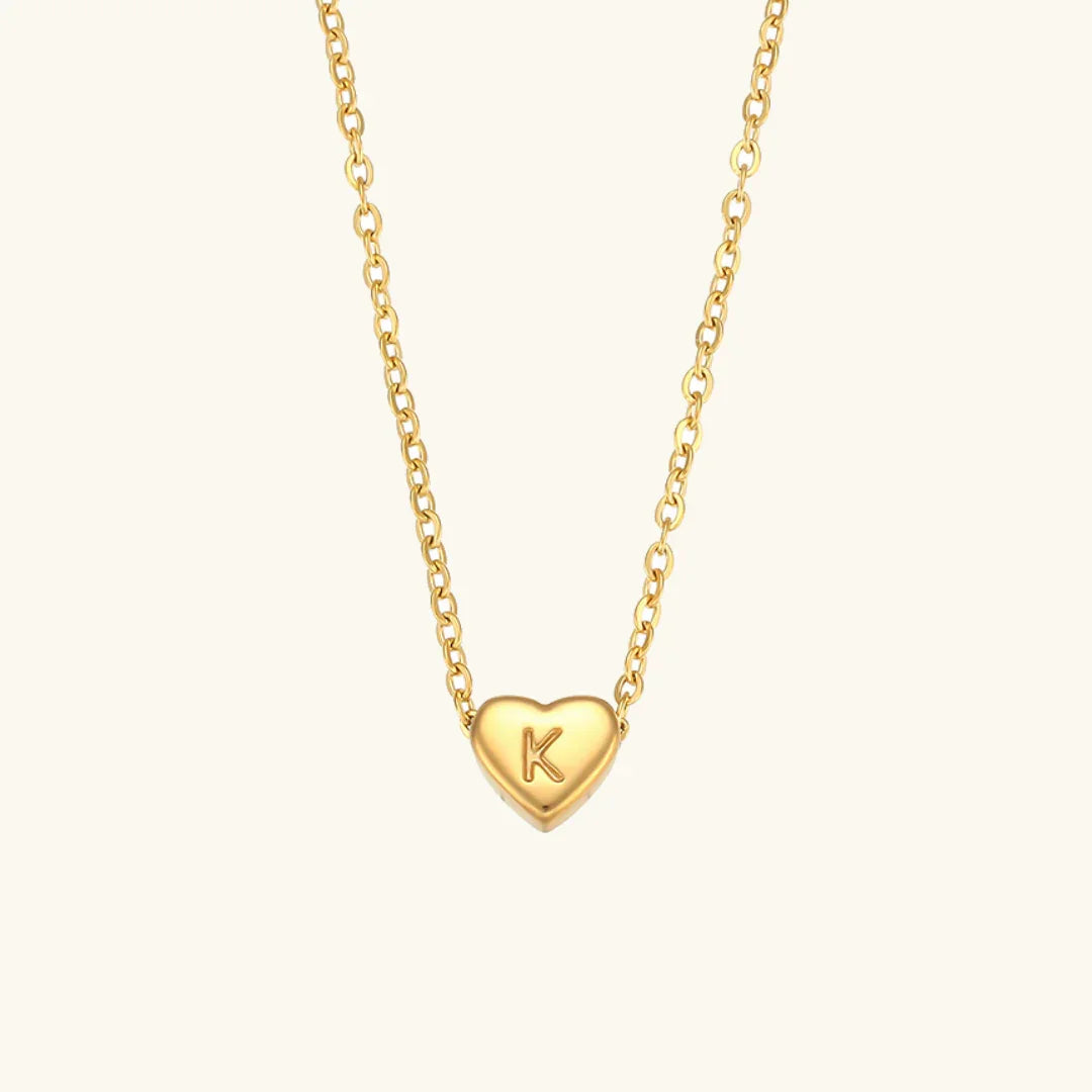 [Raffine]Heart Initial Gold Necklace
