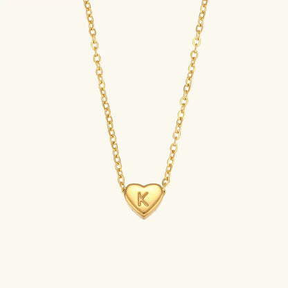 [Raffine]Heart Initial Gold Necklace