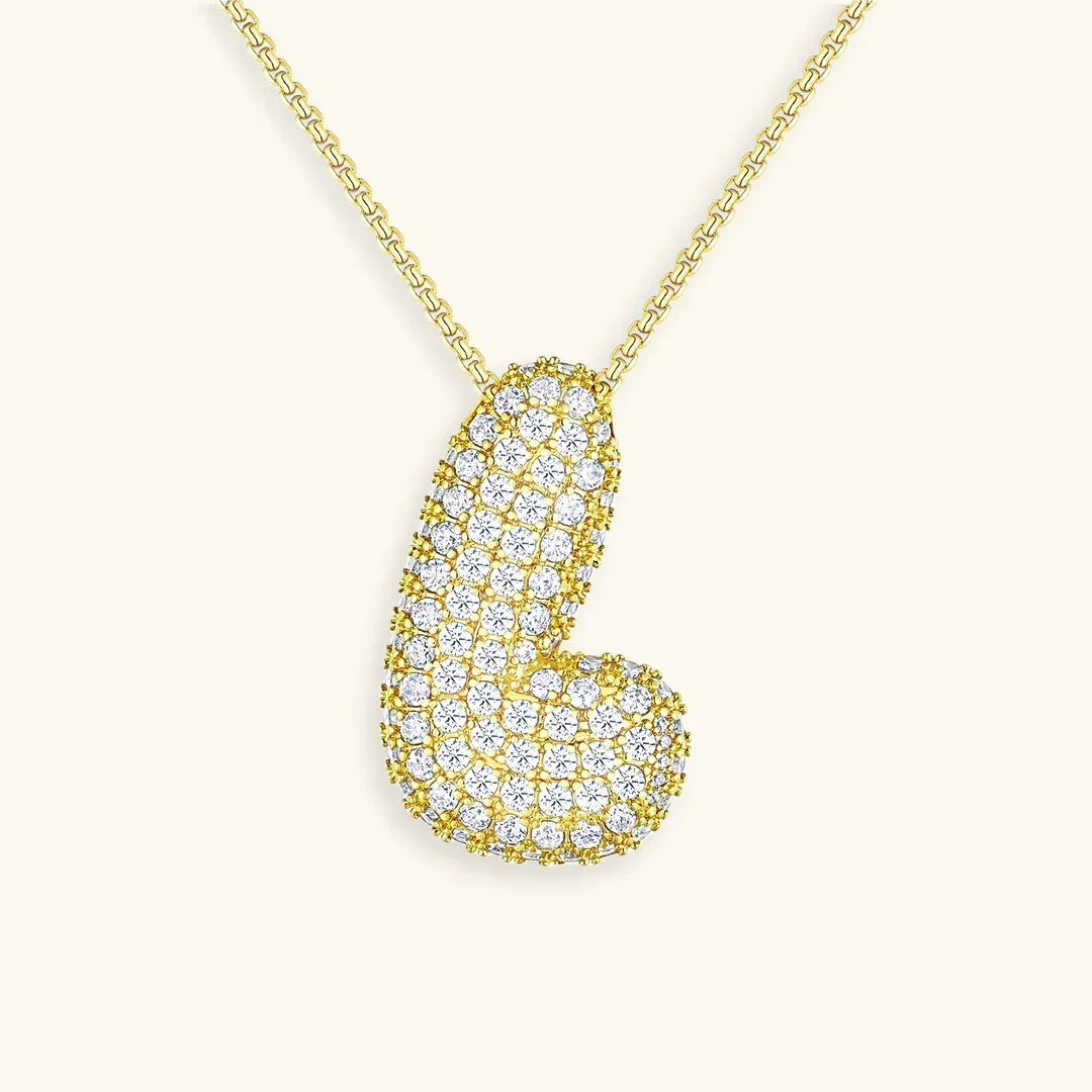 [Raffine]Bubble Initial Diamond Necklace