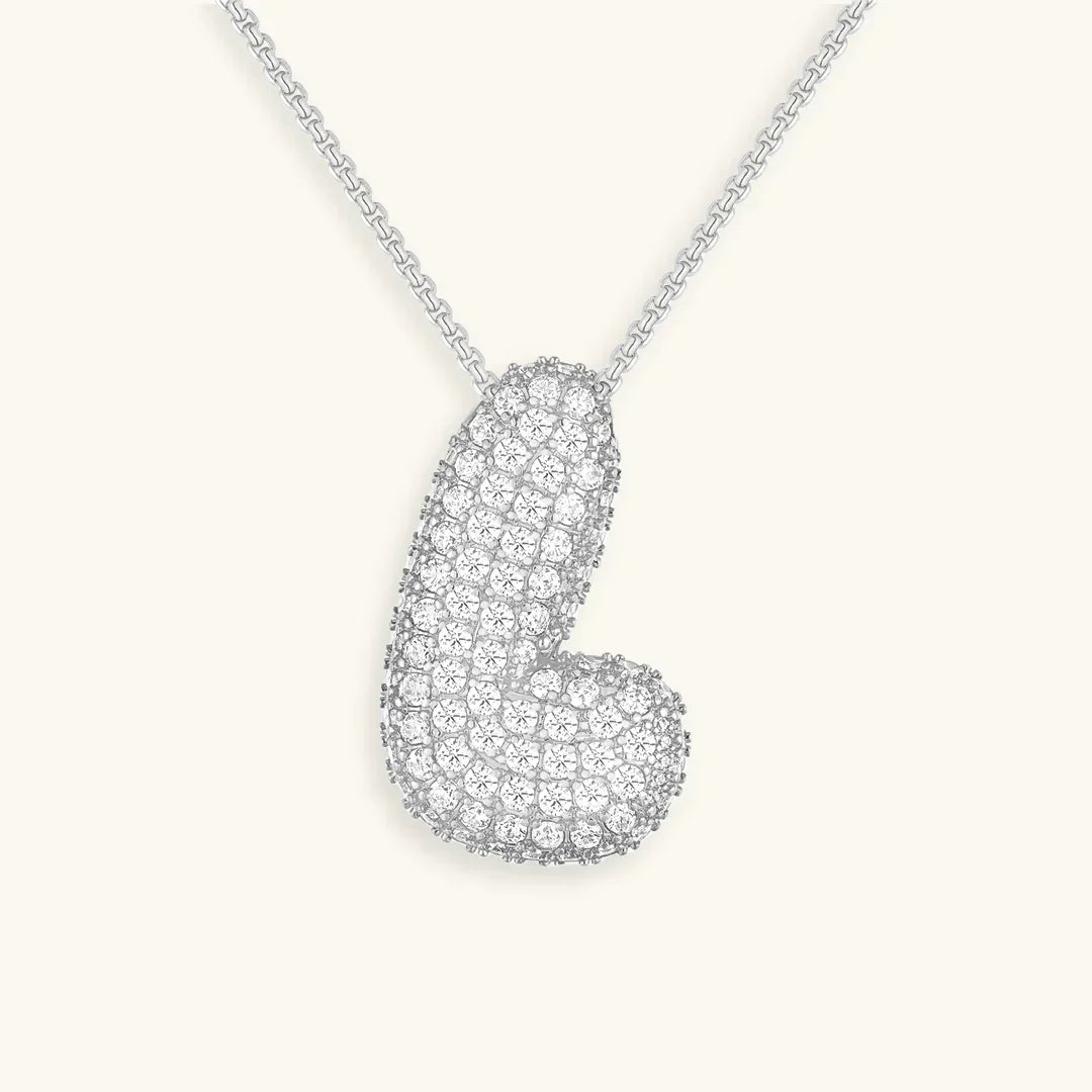 [Raffine]Bubble Initial Diamond Necklace