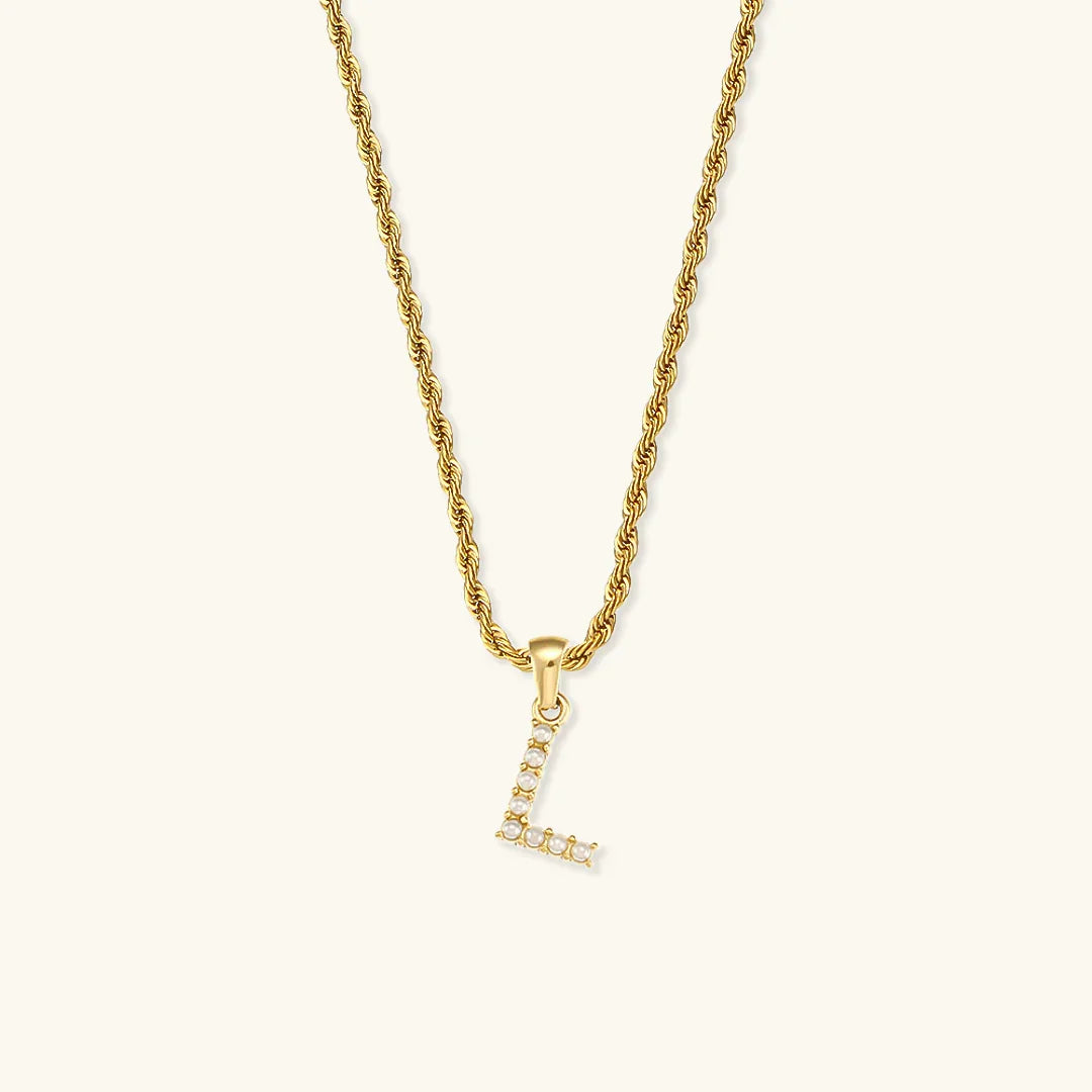 [Raffine]Elodie Initial Letter Pearl Necklace