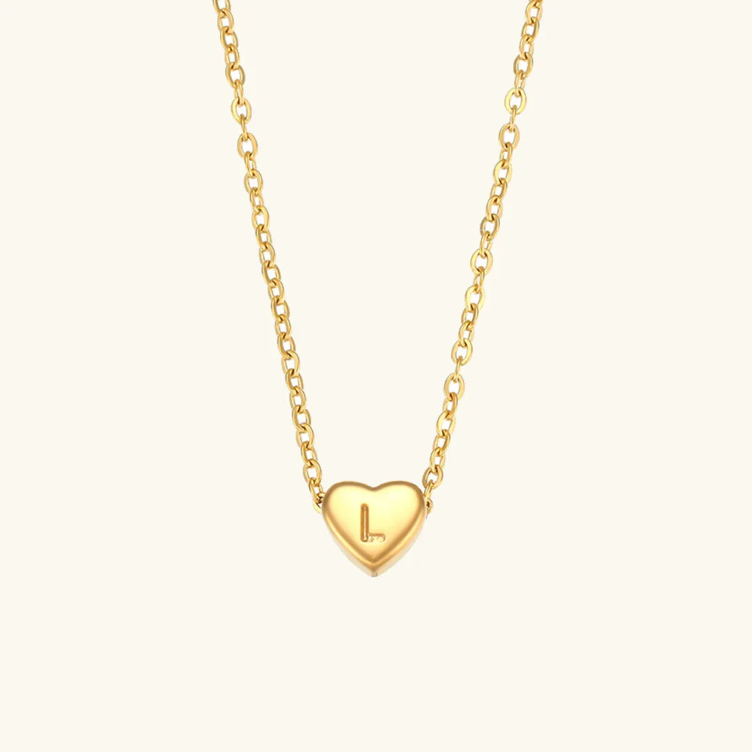 [Raffine]Heart Initial Gold Necklace