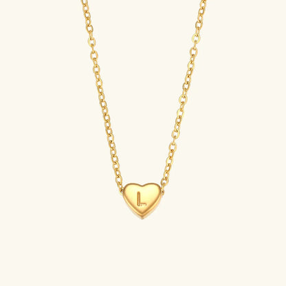[Raffine]Heart Initial Gold Necklace