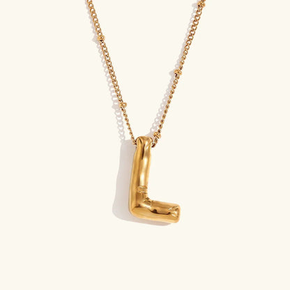 [Raffine]Balloon Gold Initial Necklace