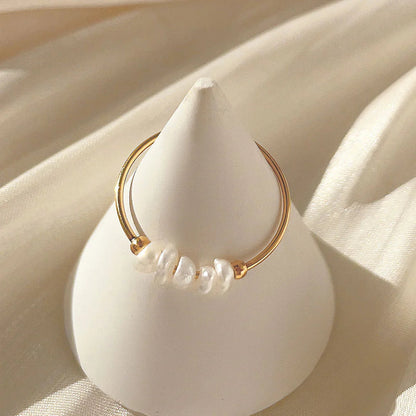 [Raffine]Magnolia Freshwater Pearl Gold Ring