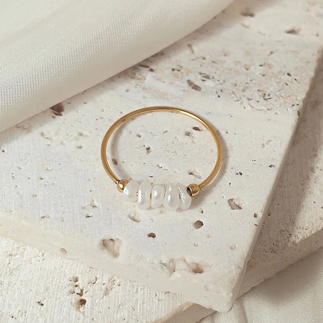 [Raffine]Magnolia Freshwater Pearl Gold Ring