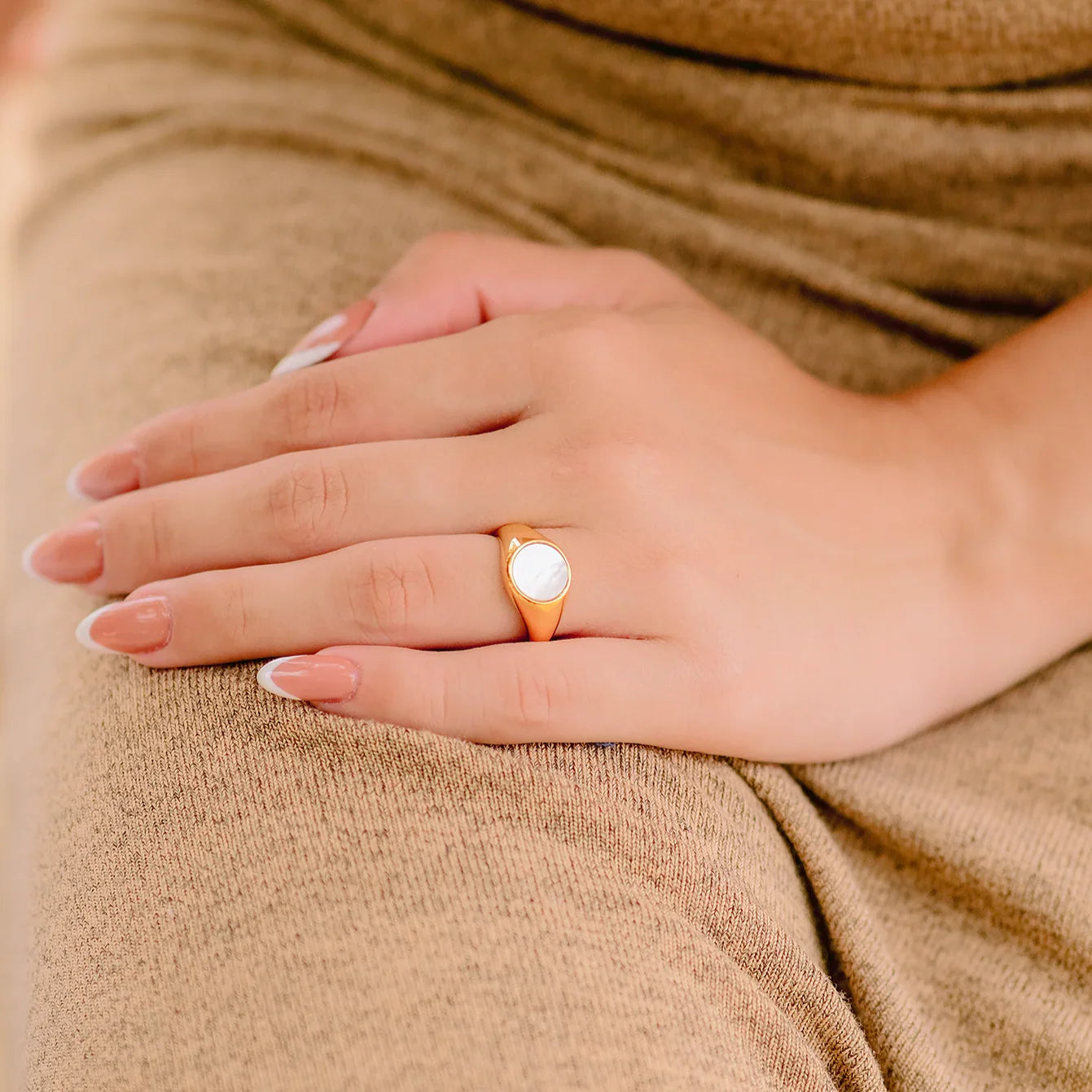 [Raffine]Mother Of Pearl Gold Ring