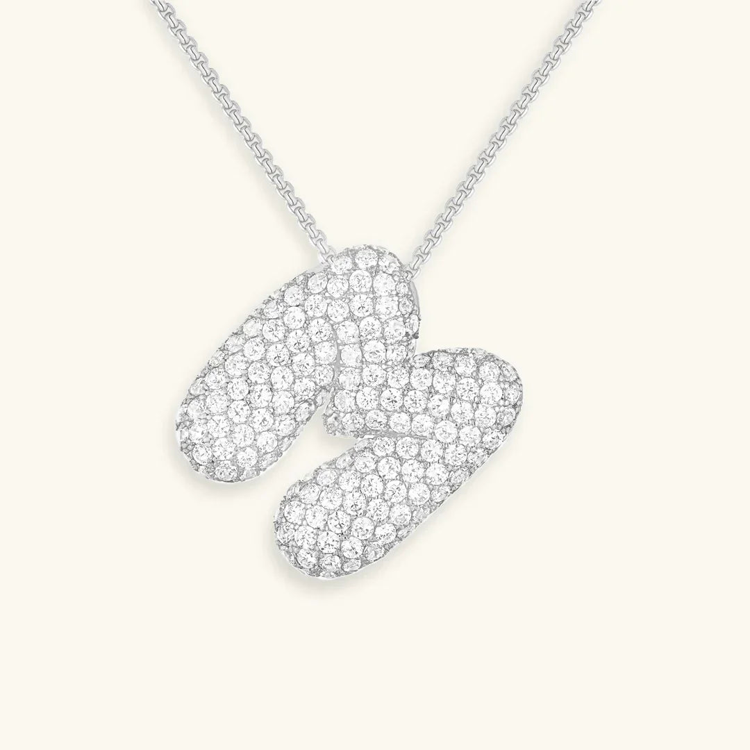 [Raffine]Bubble Initial Diamond Necklace