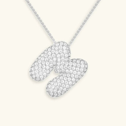 [Raffine]Bubble Initial Diamond Necklace