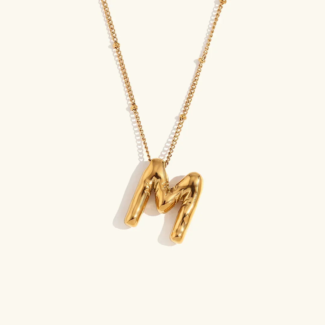 [Raffine]Balloon Gold Initial Necklace
