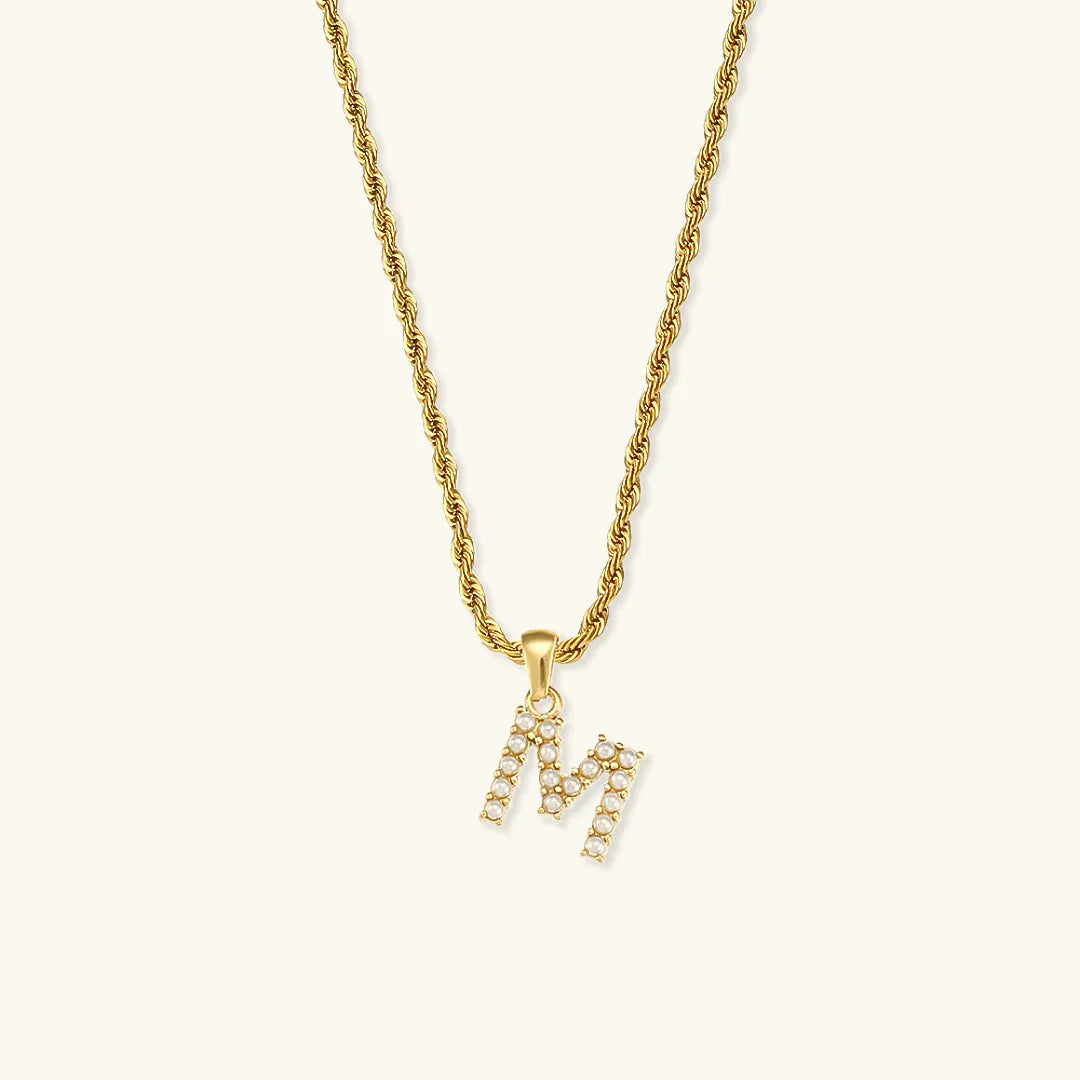 [Raffine]Elodie Initial Letter Pearl Necklace