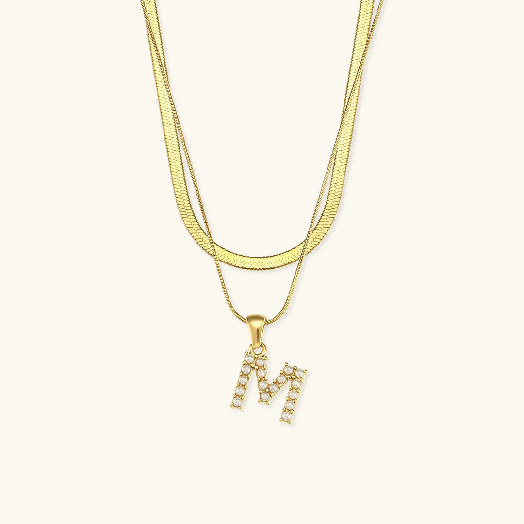 [Raffine]Fiona Layered Gold Initial Letter Necklace
