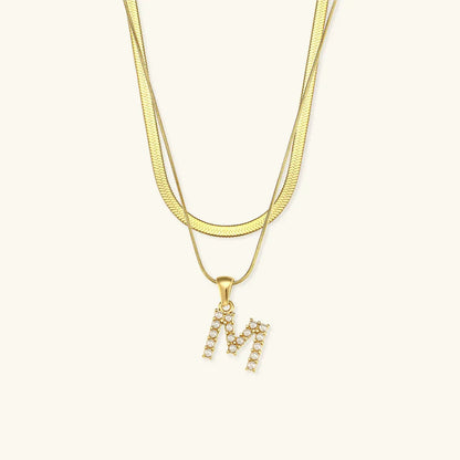 [Raffine]Fiona Layered Gold Initial Letter Necklace