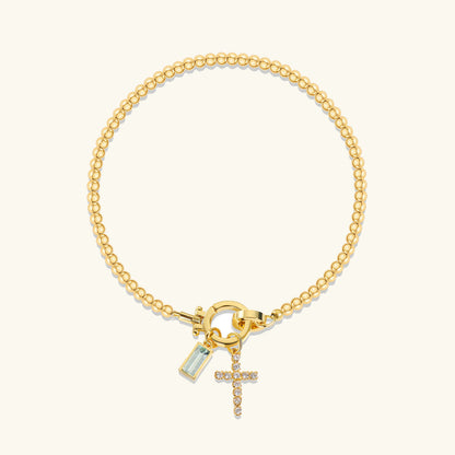 [Raffine]Amalia Birthstone Cross Bracelet