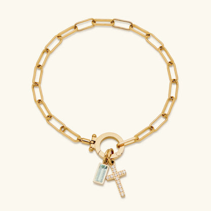 [Raffine]Annabella Birthstone Cross Bracelet