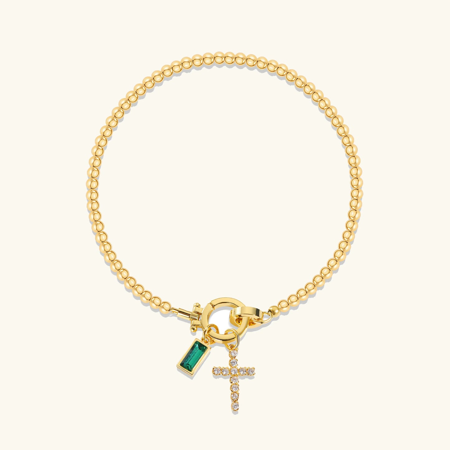 [Raffine]Amalia Birthstone Cross Bracelet