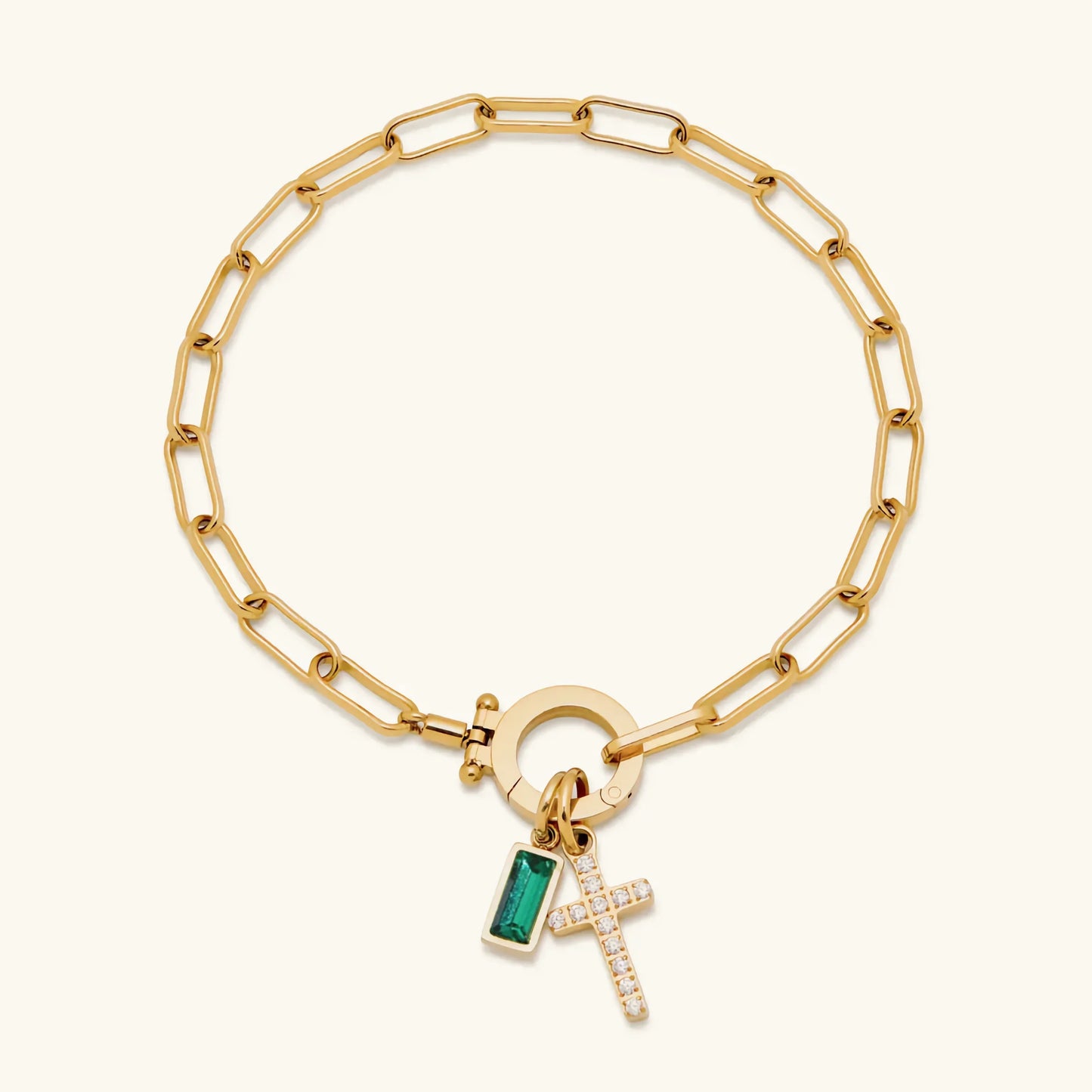 [Raffine]Annabella Birthstone Cross Bracelet