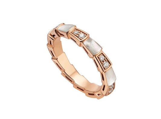 [Raffine]ANILLO SERPENTI ORO ROSA DIAMANTE MOP 3MM