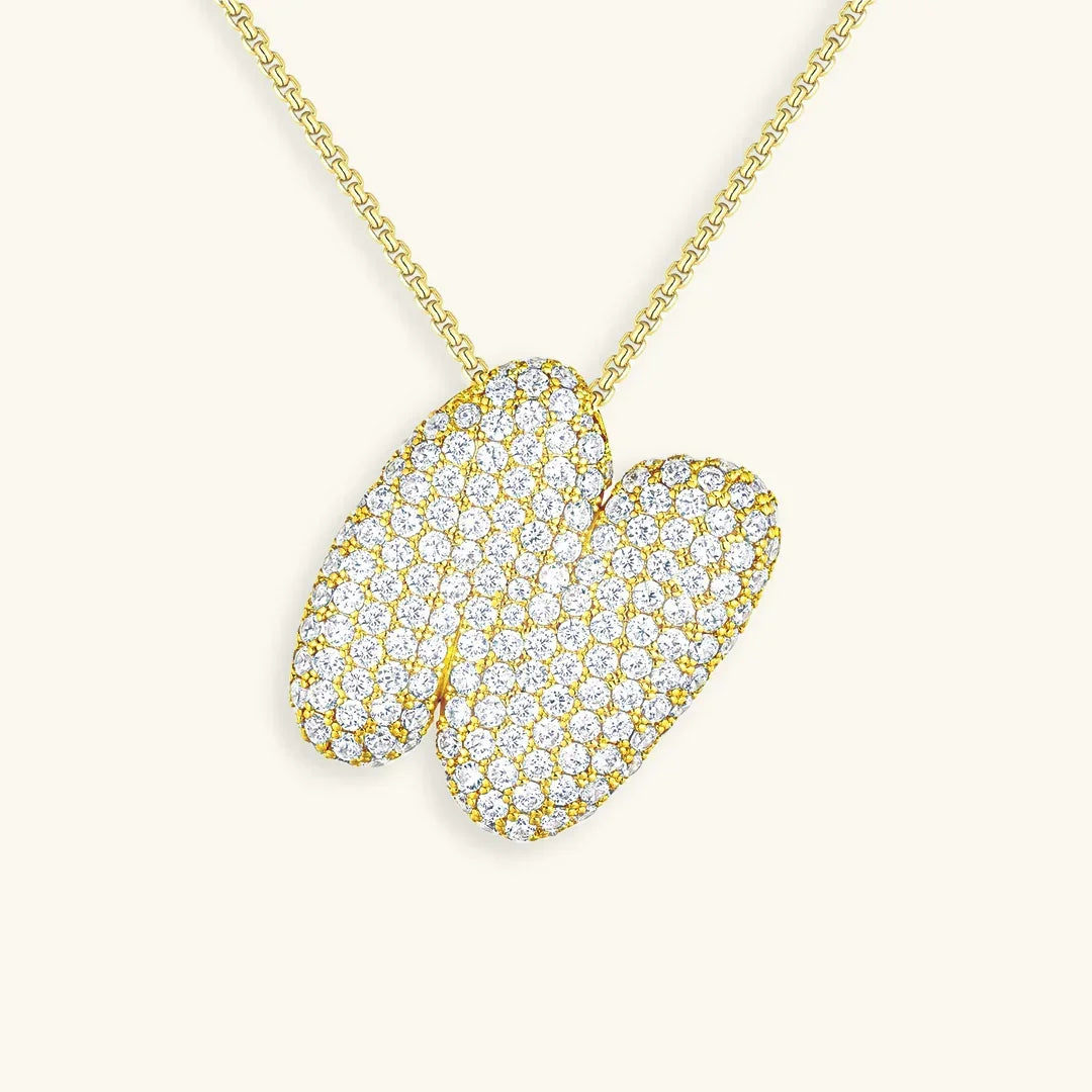 [Raffine]Bubble Initial Diamond Necklace