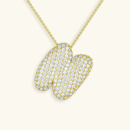 [Raffine]Bubble Initial Diamond Necklace