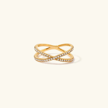 [Raffine]Nia Gold Diamond Cross Ring