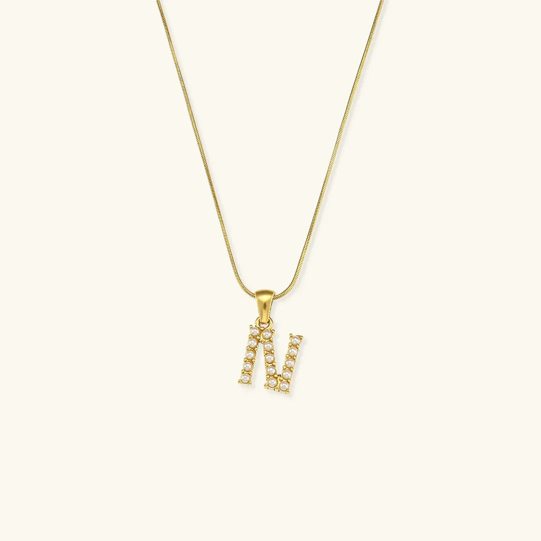 [Raffine]Augustine Initial Letter Pearl Necklace