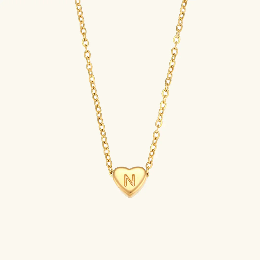 [Raffine]Heart Initial Gold Necklace