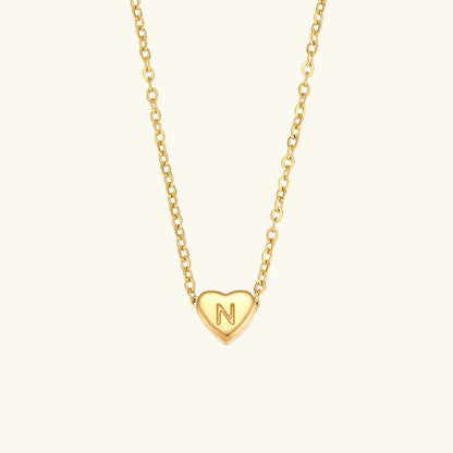 [Raffine]Heart Initial Gold Necklace