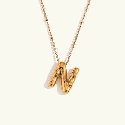 [Raffine]Balloon Gold Initial Necklace