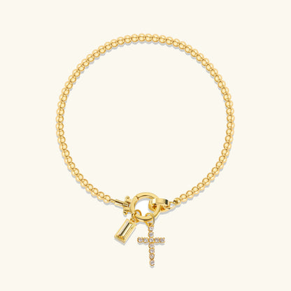 [Raffine]Amalia Birthstone Cross Bracelet