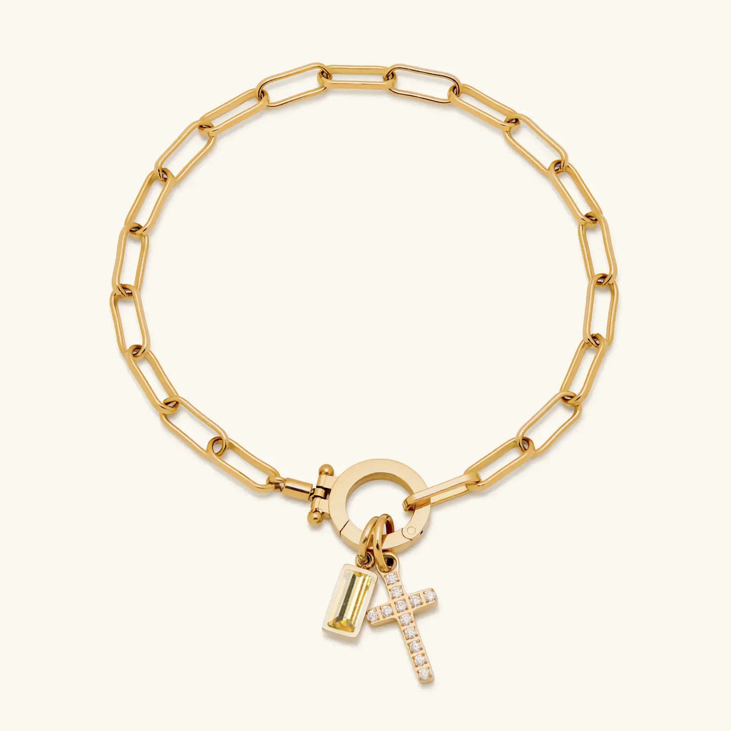 [Raffine]Annabella Birthstone Cross Bracelet
