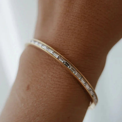 [Raffine]Grace Gold Diamond Bangle