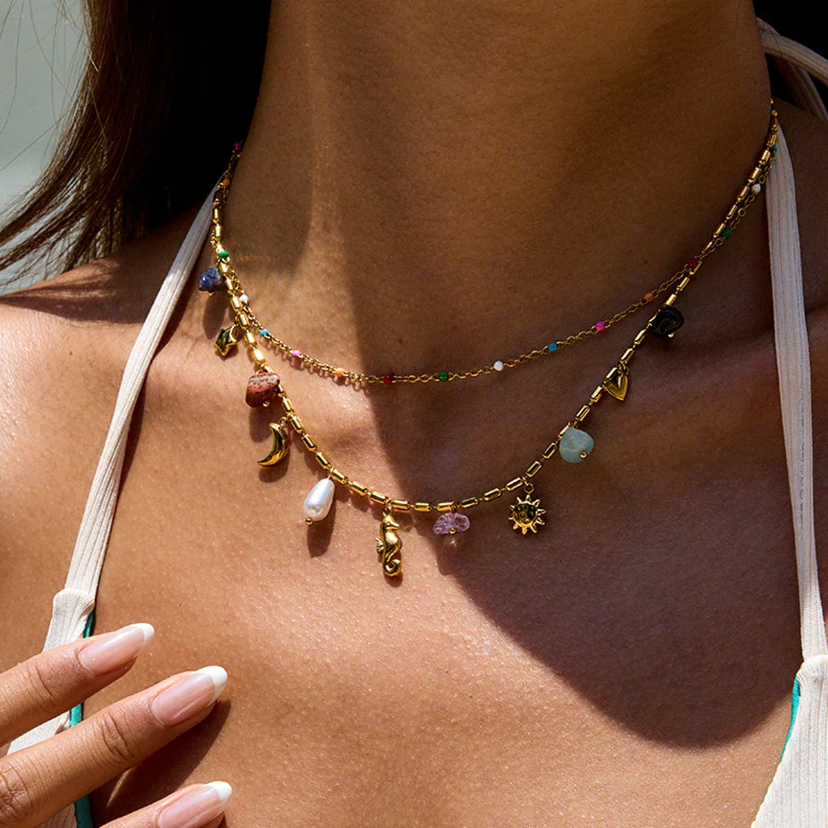[Raffine]Cambria Coastal Charm Layered Necklace