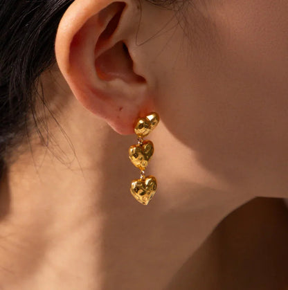 [Raffine]Heather Heart Gold Earrings