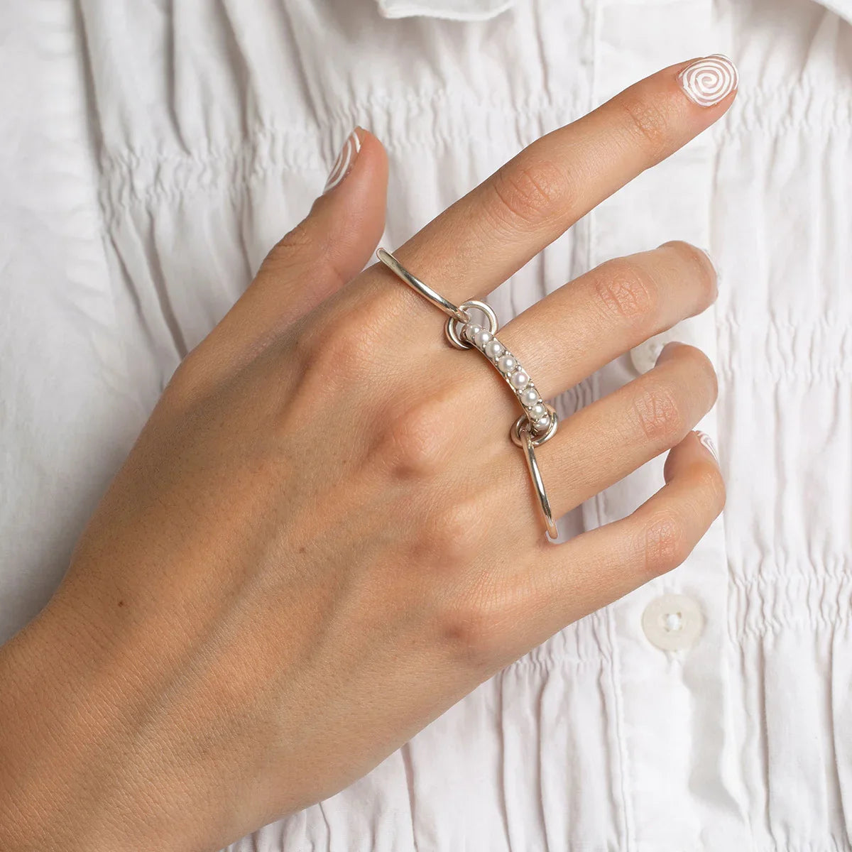 [Raffine]Mikayla Stacked Freshwater Pearl Ring