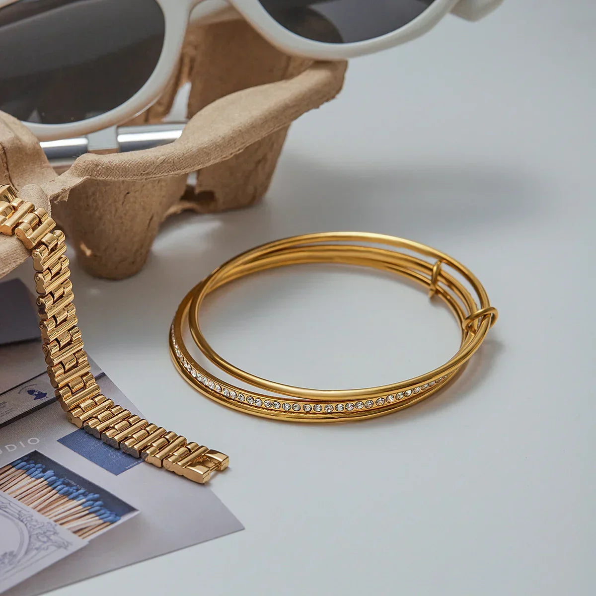[Raffine]Quinley Stacked Diamond Bracelet