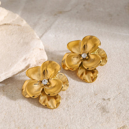 [Raffine]Ainsley Floral Gold Earrings