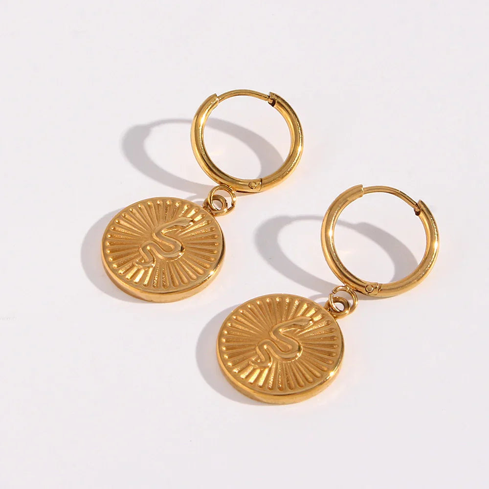 [Raffine]Eliana Serpent Coin Earrings