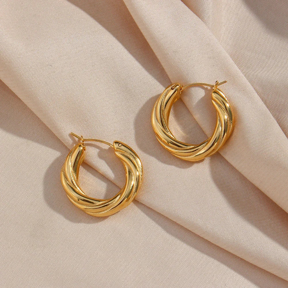 [Raffine]Denisse Twisted Hoop Earrings