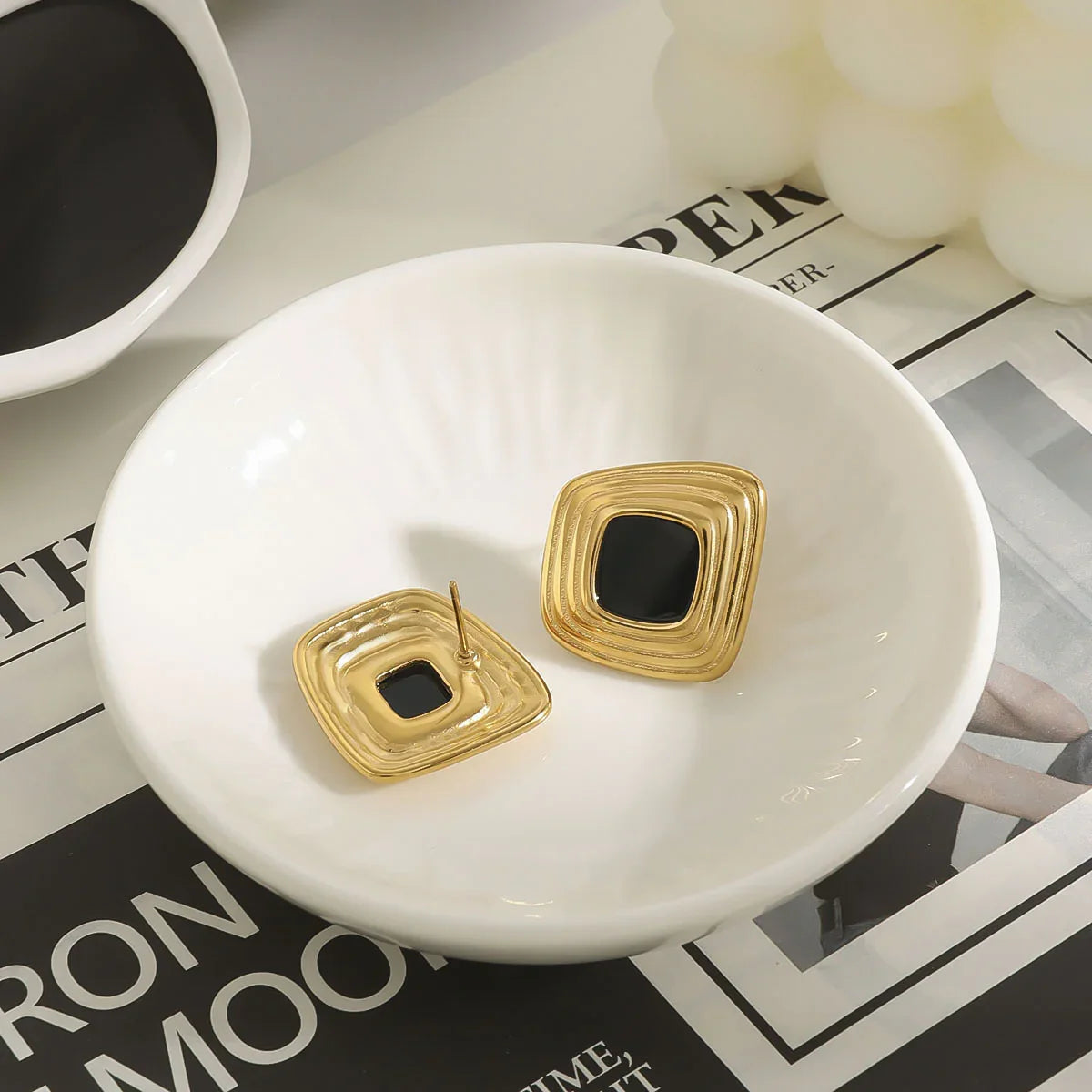 [Raffine]Sylvie Geometric Gold Earrings