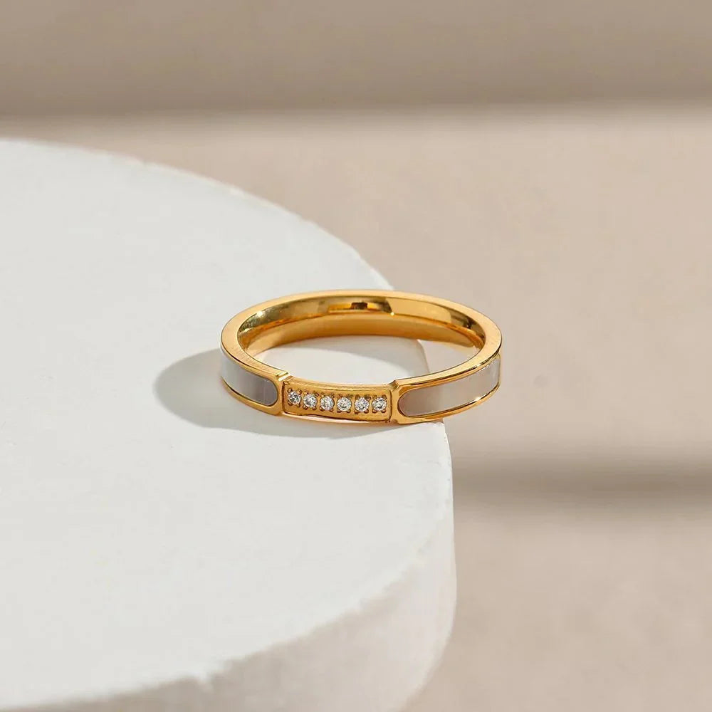 [Raffine]Gabrielle Diamond Simulant Gold Ring