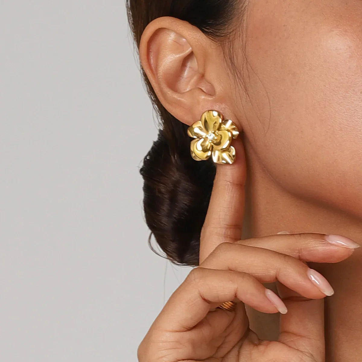 [Raffine]Ainsley Floral Gold Earrings