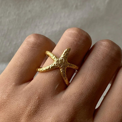 [Raffine]Aurelie Gold Starfish Ring
