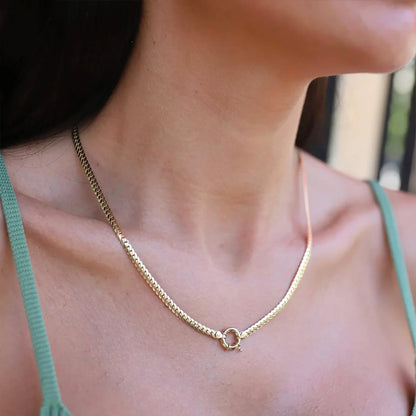 [Raffine]Gardenia Gold Herringbone Pendant
