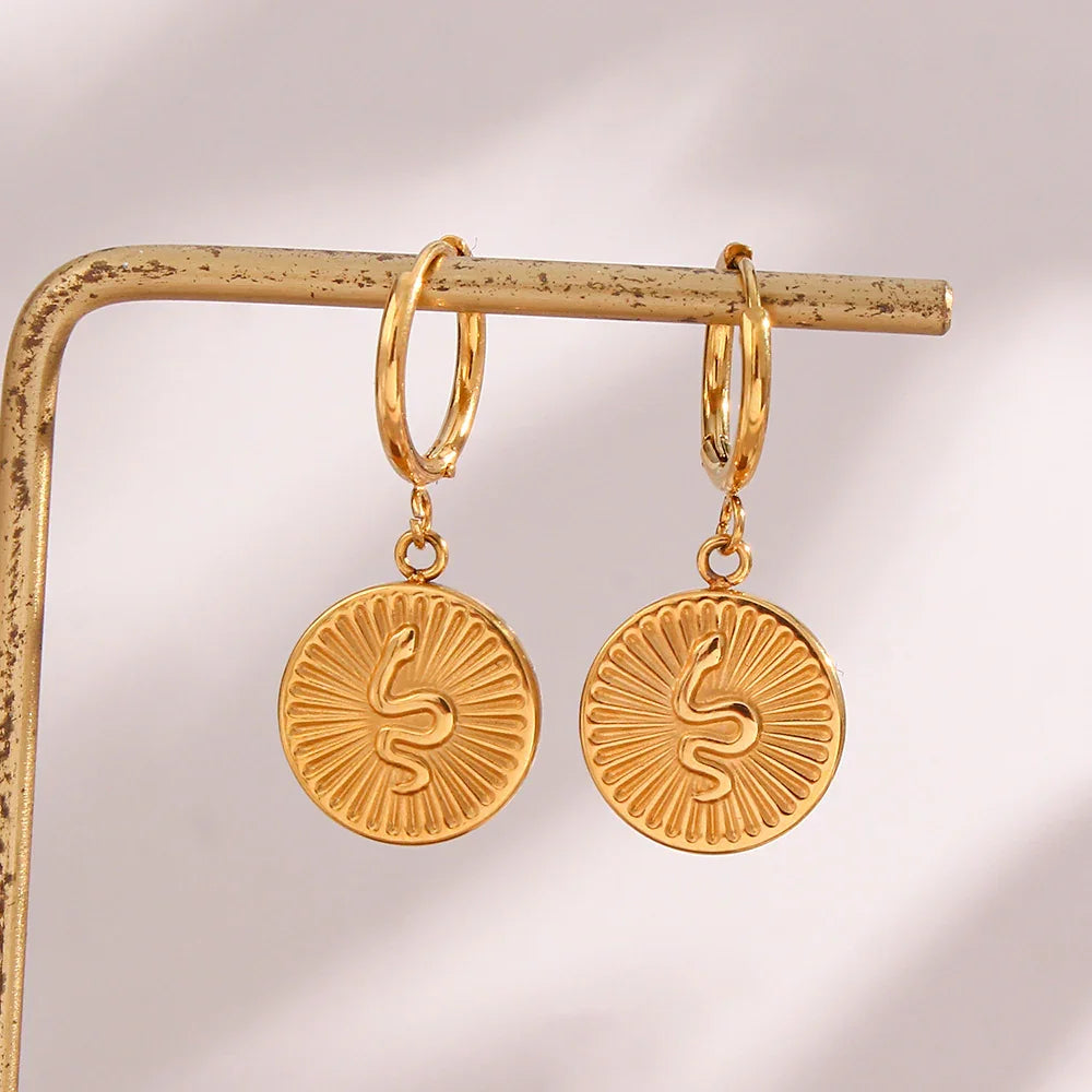 [Raffine]Eliana Serpent Coin Earrings