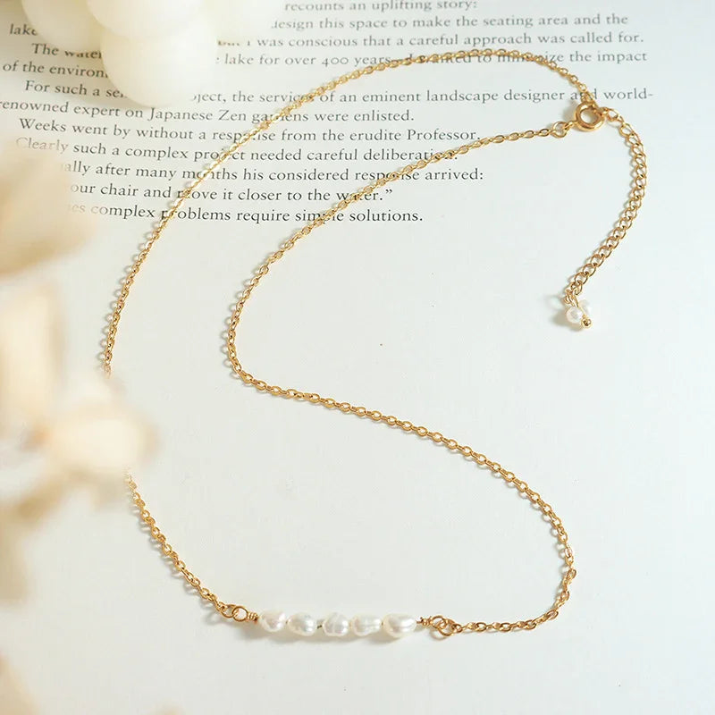 [Raffine]Fleur Freshwater Pearl Gold Necklace