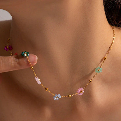 [Raffine]Azalea Floral Gold Necklace